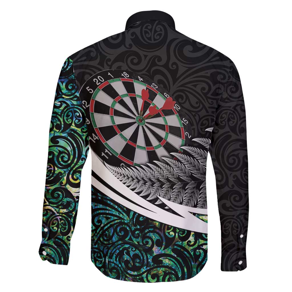 Personalized NZ Darts Family Matching Off Shoulder Maxi Dress and Hawaiian Shirt Paua Shell Maori Koru Whakairo - Polynesian Pride