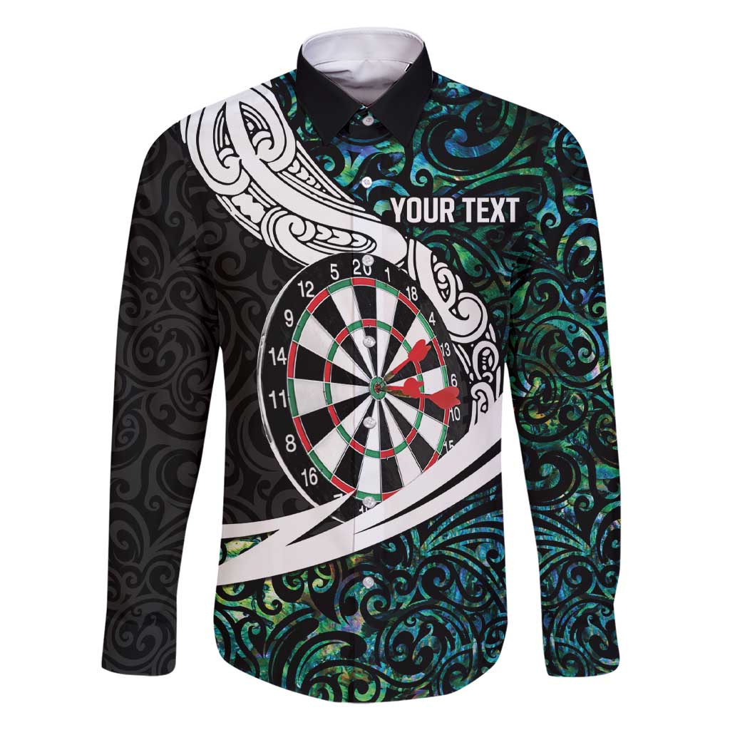 Personalized NZ Darts Family Matching Short Sleeve Bodycon Dress and Hawaiian Shirt Paua Shell Maori Koru Whakairo - Polynesian Pride
