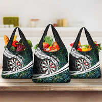 Personalized NZ Darts Grocery Bag Paua Shell Maori Koru Whakairo - Polynesian Pride