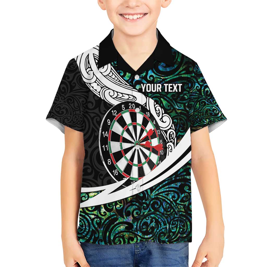 Personalized NZ Darts Hawaiian Shirt Paua Shell Maori Koru Whakairo - Polynesian Pride