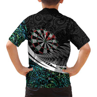 Personalized NZ Darts Hawaiian Shirt Paua Shell Maori Koru Whakairo - Polynesian Pride