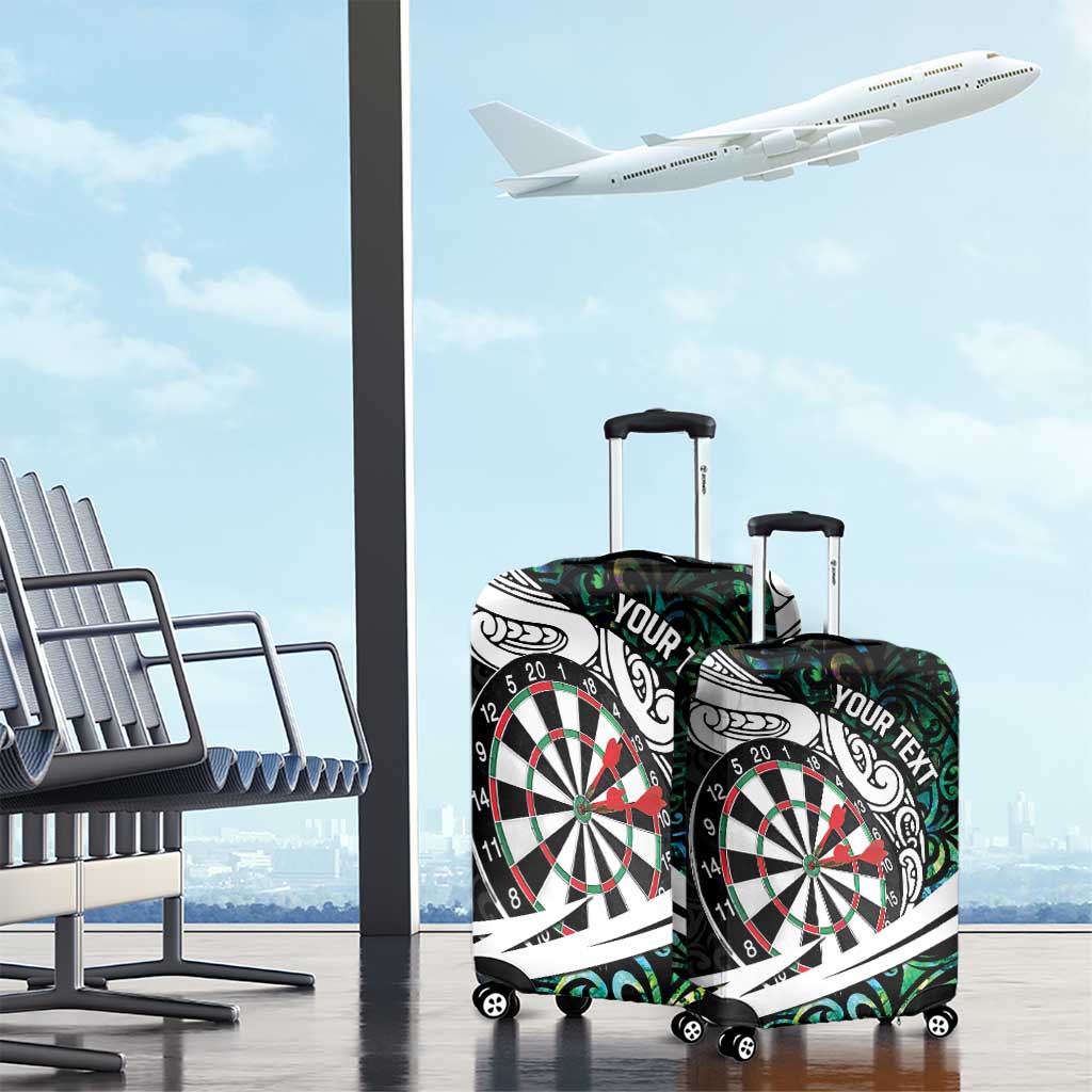 Personalized NZ Darts Luggage Cover Paua Shell Maori Koru Whakairo - Polynesian Pride