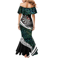 Personalized NZ Darts Mermaid Dress Paua Shell Maori Koru Whakairo - Polynesian Pride