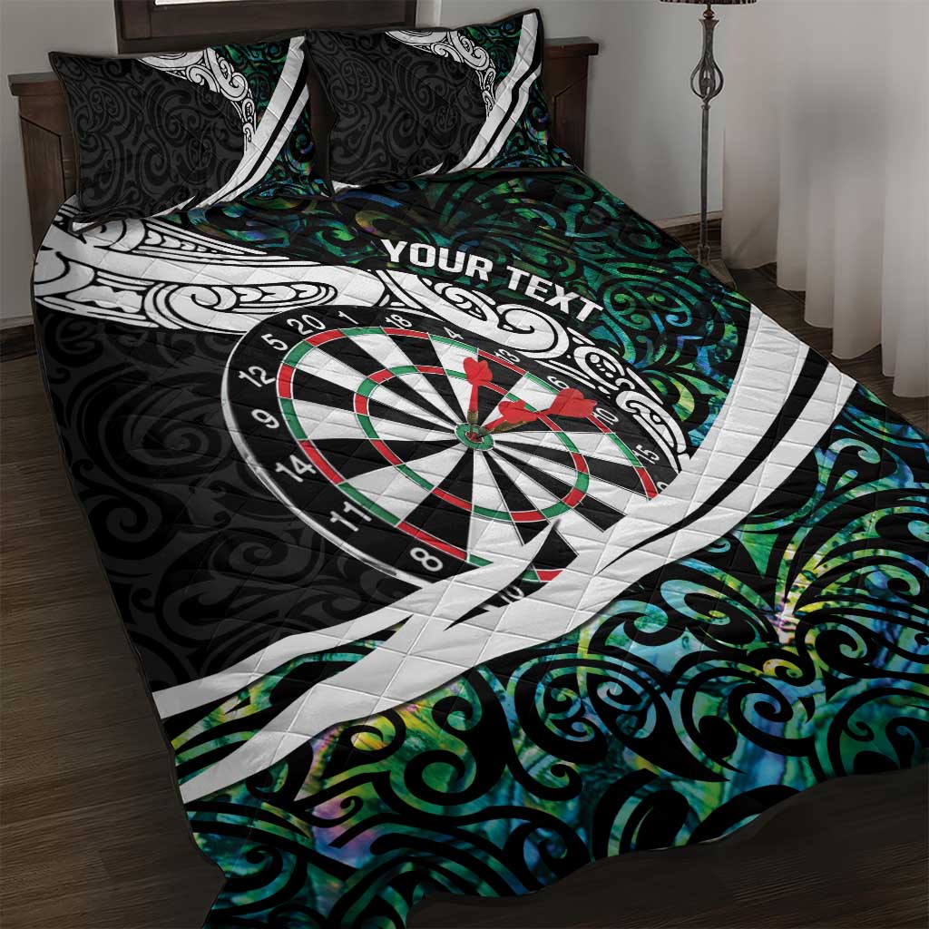 Personalized NZ Darts Quilt Bed Set Paua Shell Maori Koru Whakairo - Polynesian Pride