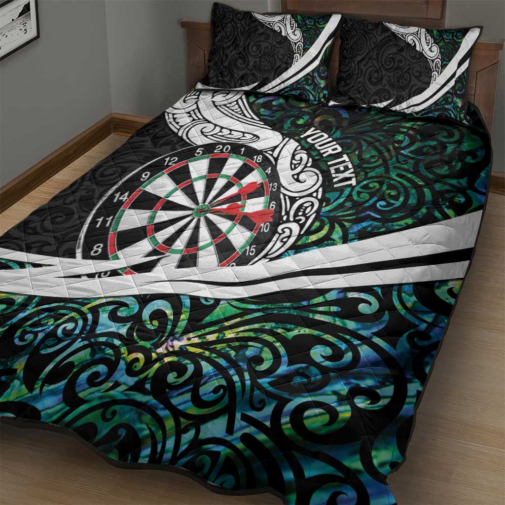 Personalized NZ Darts Quilt Bed Set Paua Shell Maori Koru Whakairo - Polynesian Pride