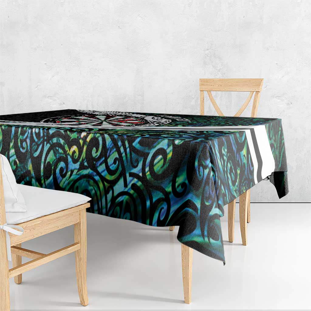 Personalized NZ Darts Tablecloth Paua Shell Maori Koru Whakairo - Polynesian Pride
