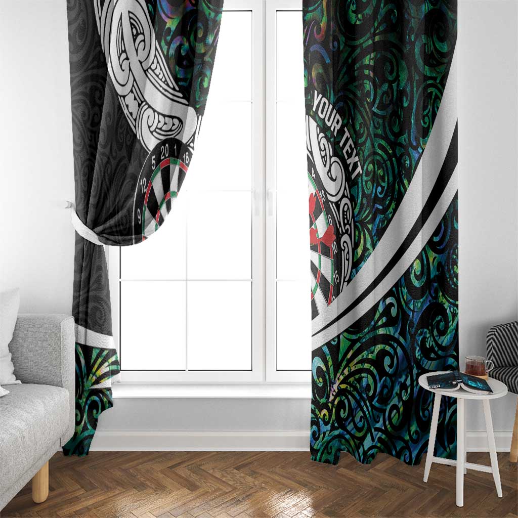 Personalized NZ Darts Window Curtain Paua Shell Maori Koru Whakairo - Polynesian Pride