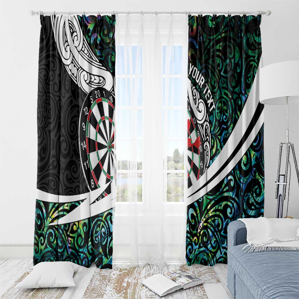 Personalized NZ Darts Window Curtain Paua Shell Maori Koru Whakairo - Polynesian Pride