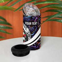 Personalized NZ Darts 4 in 1 Can Cooler Tumbler Paua Shell Maori Koru Whakairo - Purple - Polynesian Pride