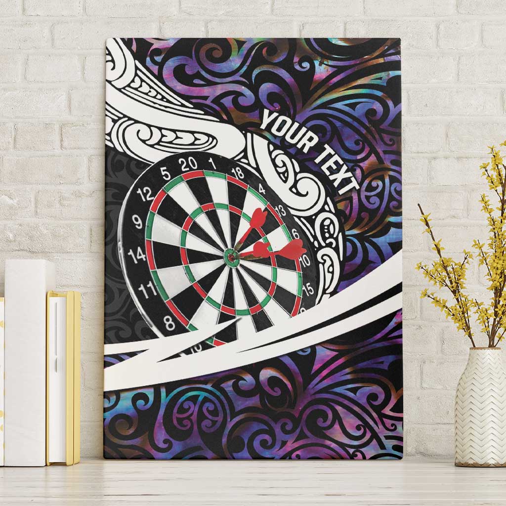 Personalized NZ Darts Canvas Wall Art Paua Shell Maori Koru Whakairo - Purple - Polynesian Pride