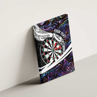 Personalized NZ Darts Canvas Wall Art Paua Shell Maori Koru Whakairo - Purple - Polynesian Pride