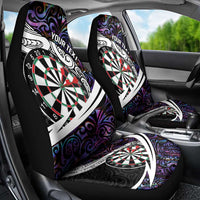 Personalized NZ Darts Car Seat Cover Paua Shell Maori Koru Whakairo - Purple - Polynesian Pride
