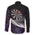 Personalized NZ Darts Family Matching Long Sleeve Bodycon Dress and Hawaiian Shirt Paua Shell Maori Koru Whakairo - Purple - Polynesian Pride