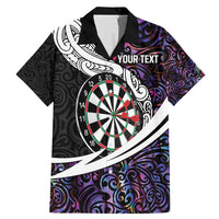 Personalized NZ Darts Family Matching Mermaid Dress and Hawaiian Shirt Paua Shell Maori Koru Whakairo - Purple - Polynesian Pride