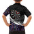 Personalized NZ Darts Family Matching Tank Maxi Dress and Hawaiian Shirt Paua Shell Maori Koru Whakairo - Purple - Polynesian Pride