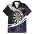 Personalized NZ Darts Family Matching Tank Maxi Dress and Hawaiian Shirt Paua Shell Maori Koru Whakairo - Purple - Polynesian Pride