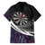 Personalized NZ Darts Family Matching Tank Maxi Dress and Hawaiian Shirt Paua Shell Maori Koru Whakairo - Purple - Polynesian Pride