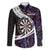 Personalized NZ Darts Family Matching Tank Maxi Dress and Hawaiian Shirt Paua Shell Maori Koru Whakairo - Purple - Polynesian Pride