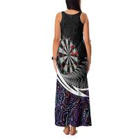 Personalized NZ Darts Family Matching Tank Maxi Dress and Hawaiian Shirt Paua Shell Maori Koru Whakairo - Purple - Polynesian Pride