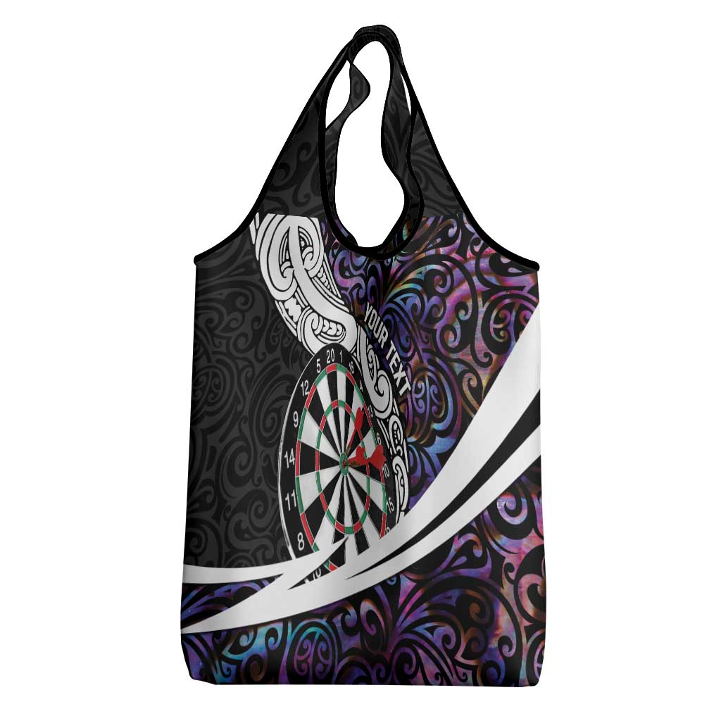 Personalized NZ Darts Grocery Bag Paua Shell Maori Koru Whakairo - Purple - Polynesian Pride