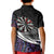 Personalized NZ Darts Kid Polo Shirt Paua Shell Maori Koru Whakairo - Purple - Polynesian Pride
