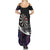 Personalized NZ Darts Summer Maxi Dress Paua Shell Maori Koru Whakairo - Purple - Polynesian Pride