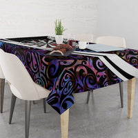 Personalized NZ Darts Tablecloth Paua Shell Maori Koru Whakairo - Purple - Polynesian Pride