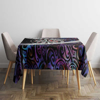 Personalized NZ Darts Tablecloth Paua Shell Maori Koru Whakairo - Purple - Polynesian Pride