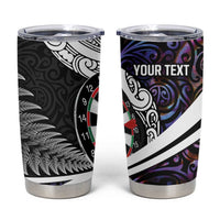 Personalized NZ Darts Tumbler Cup Paua Shell Maori Koru Whakairo - Purple - Polynesian Pride