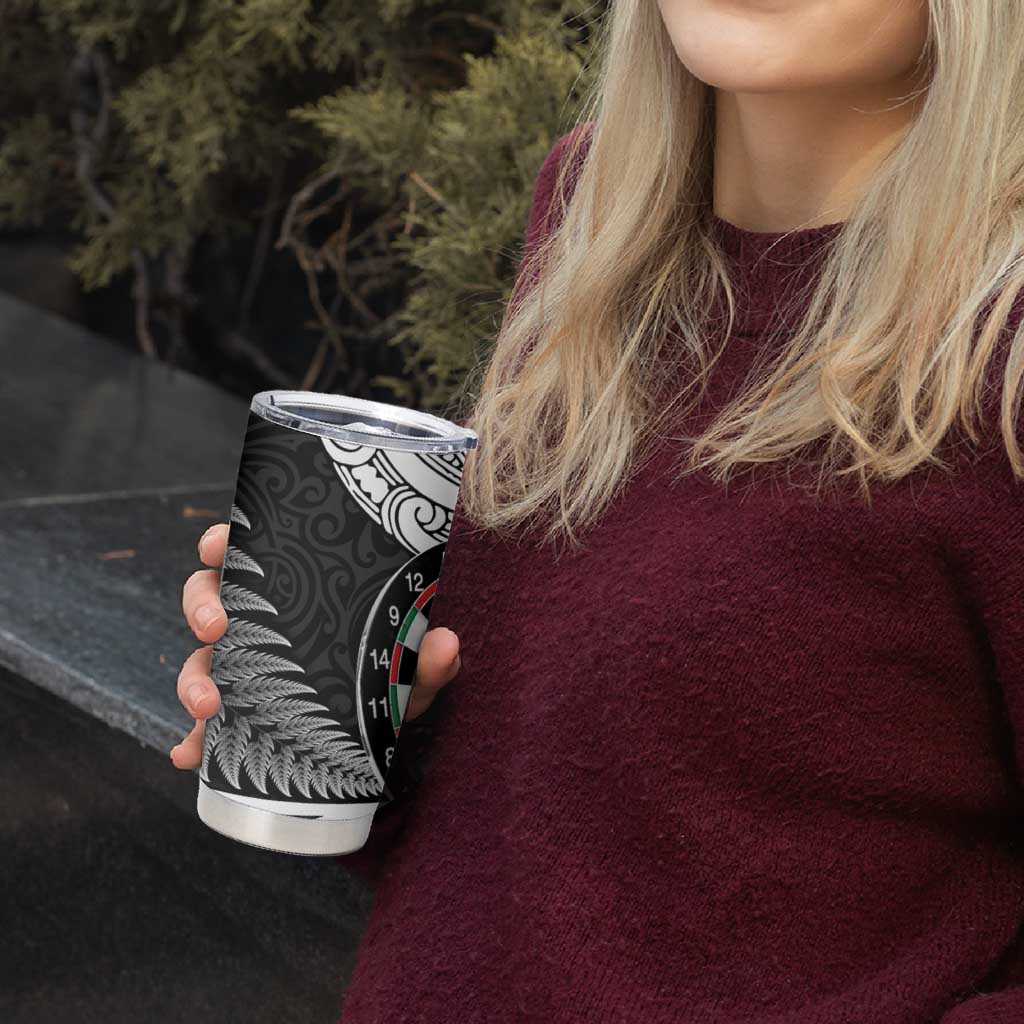 Personalized NZ Darts Tumbler Cup Paua Shell Maori Koru Whakairo - Purple - Polynesian Pride