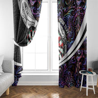 Personalized NZ Darts Window Curtain Paua Shell Maori Koru Whakairo - Purple - Polynesian Pride