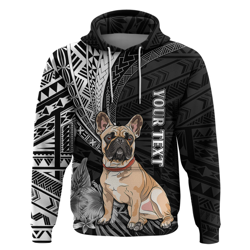 Custom Polynesian Hoodie Bulldog With Polynesian Patterns LT7 Pullover Hoodie Black - Polynesian Pride