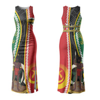 Ni-Vanuatu Indipendens Dei Celebretem Couples Matching Tank Maxi Dress and Long Sleeve Button Shirt Yumi Yumi Yumi