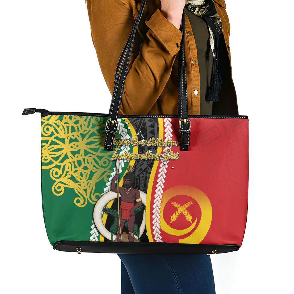 Ni-Vanuatu Indipendens Dei Celebretem Leather Tote Bag Yumi Yumi Yumi