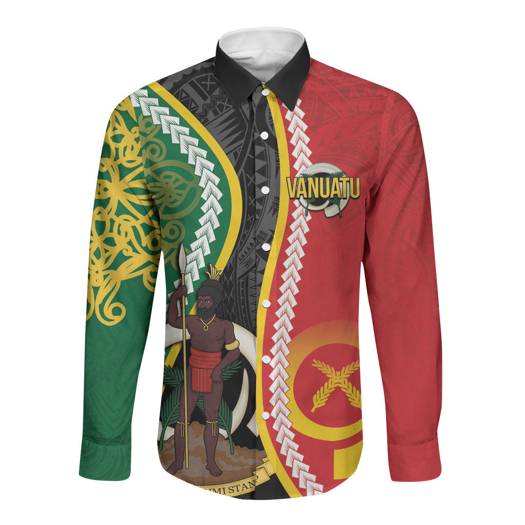 Ni-Vanuatu Indipendens Dei Celebretem Long Sleeve Button Shirt Yumi Yumi Yumi LT7 Unisex Multicolor - Polynesian Pride