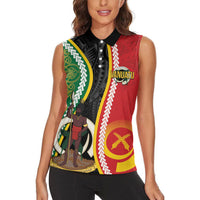 Ni-Vanuatu Indipendens Dei Celebretem Women Sleeveless Polo Shirt Yumi Yumi Yumi