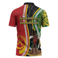 Ni-Vanuatu Indipendens Dei Celebretem Zipper Polo Shirt Yumi Yumi Yumi