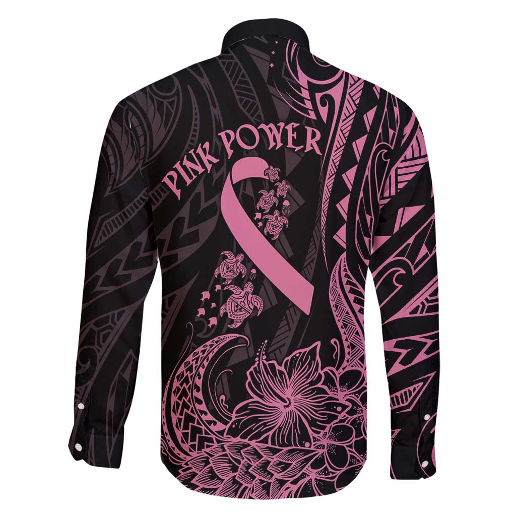 Polynesian Pink Power Family Matching Mermaid Dress and Hawaiian Shirt Breast Cancer Ribbon Turtle and Flowers LT7 - Polynesian Pride