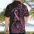 Polynesian Pink Power Hawaiian Shirt Breast Cancer Ribbon Turtle and Flowers