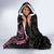 Polynesian Pink Power Hooded Blanket Breast Cancer Ribbon Turtle and Flowers