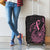 Polynesian Pink Power Luggage Cover Breast Cancer Ribbon Turtle and Flowers