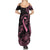 Polynesian Pink Power Summer Maxi Dress Breast Cancer Ribbon Turtle and Flowers