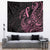 Polynesian Pink Power Tapestry Breast Cancer Ribbon Turtle and Flowers