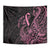 Polynesian Pink Power Tapestry Breast Cancer Ribbon Turtle and Flowers