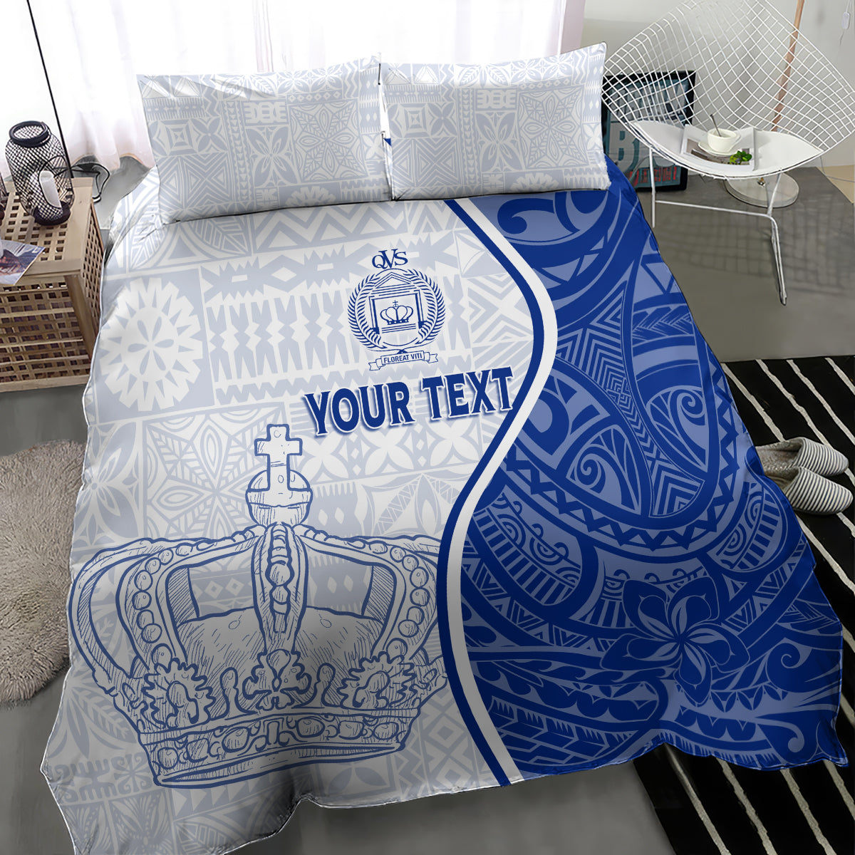 Personalised Queen Victoria School Bedding Set QVS Old Boys LT7 - Polynesian Pride