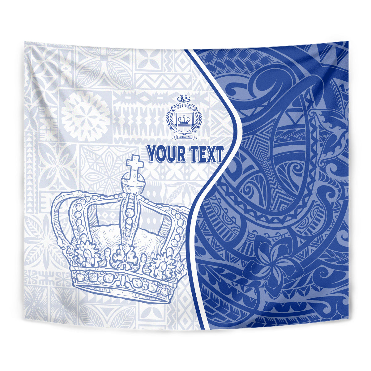 Personalised Queen Victoria School Tapestry QVS Old Boys LT7 - Polynesian Pride