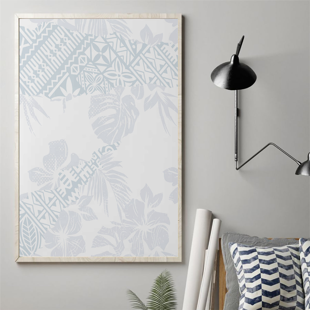 Samoa White Sunday Canvas Wall Art Hibiscus Special LT7 - Polynesian Pride