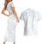 Samoa White Sunday Couples Matching Short Sleeve Bodycon Dress and Hawaiian Shirt Hibiscus Special LT7 - Polynesian Pride