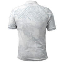 Samoa White Sunday Polo Shirt Hibiscus Special LT7 - Polynesian Pride