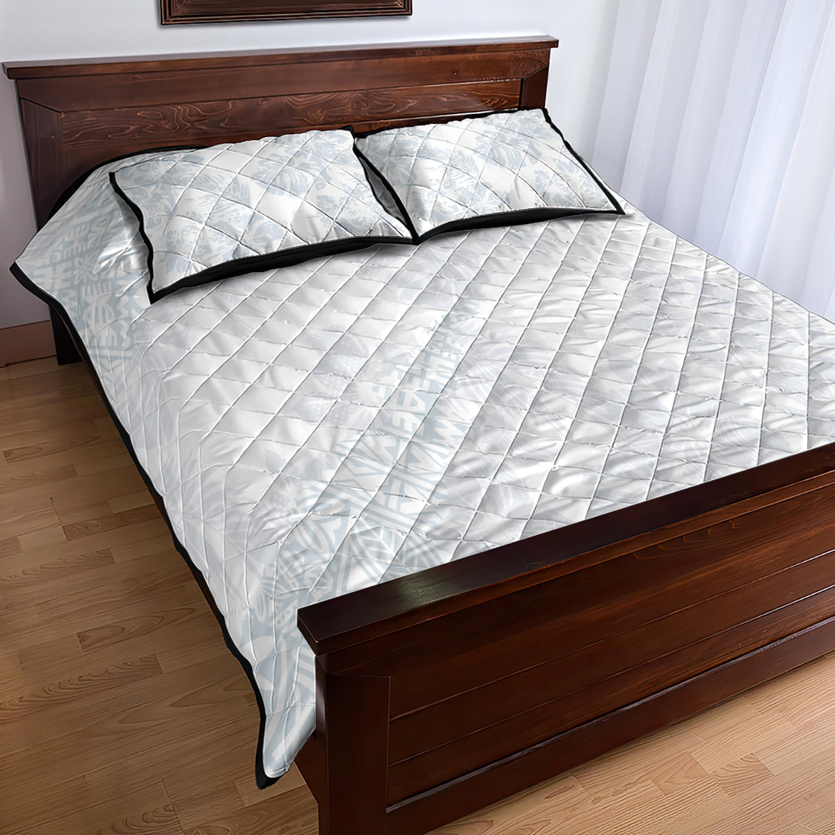 Samoa White Sunday Quilt Bed Set Hibiscus Special LT7 - Polynesian Pride